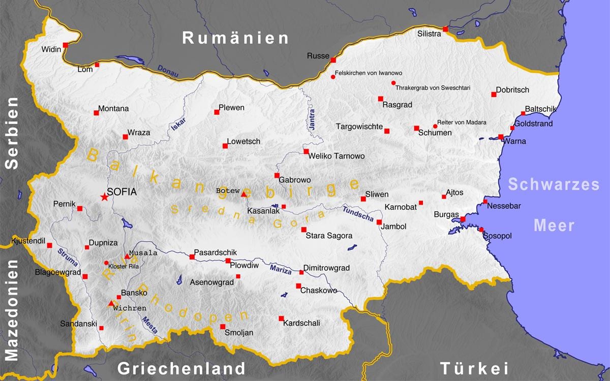 քարտեզ բուլղարական ափին