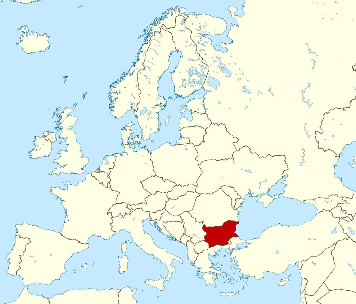 աշխարհի քարտեզը, ցույց է տալիս Բուլղարիայի