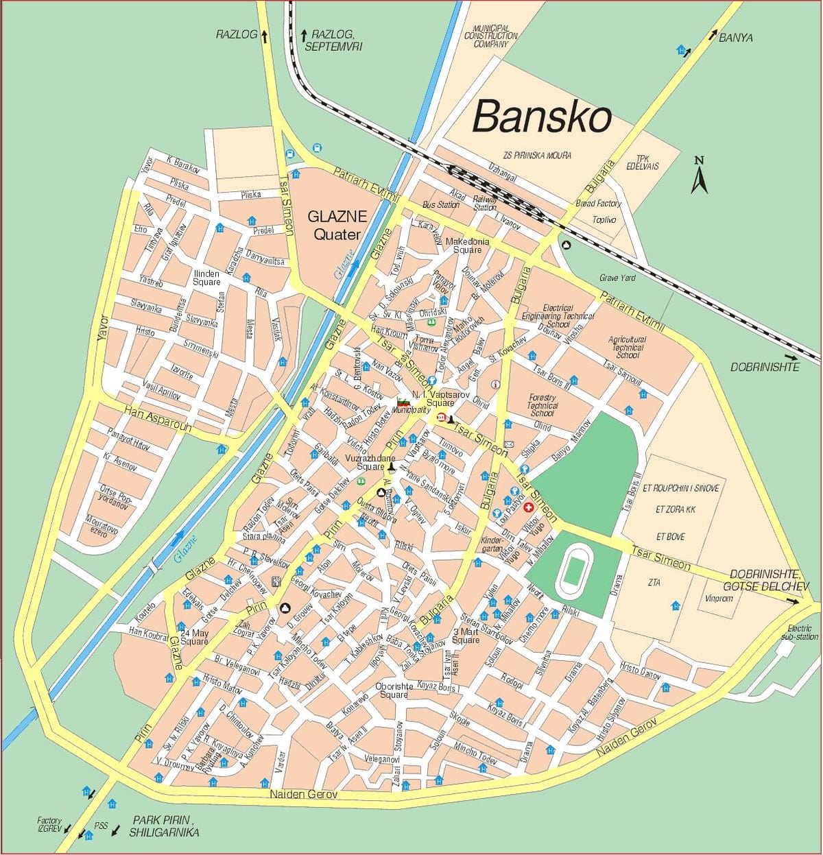 Bansko բուլղարիա քարտեզի վրա