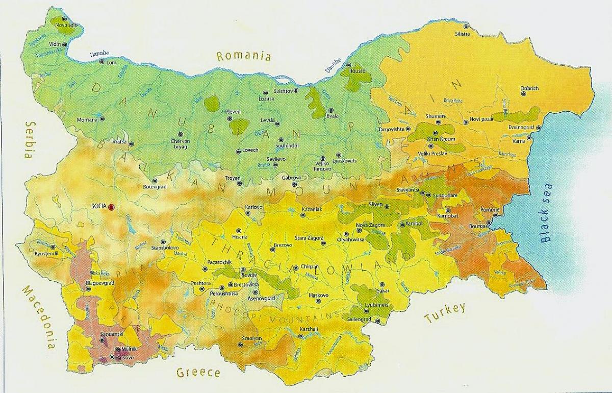 քարտեզ Բուլղարիայի կլիման