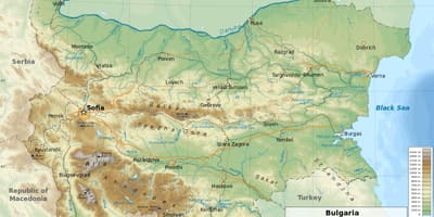 Քարտեզ Բուլղարիայի աշխարհագրության