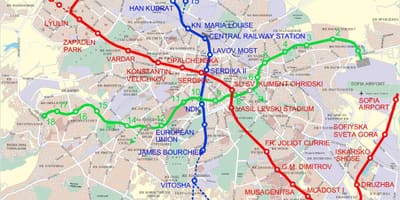 Քարտեզ Բուլղարիայի մետրոյում