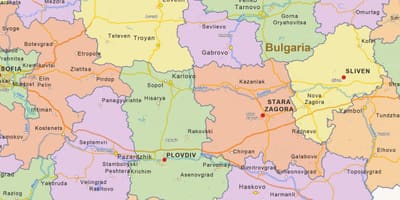 Քարտեզ Բուլղարիայի քաղաքական