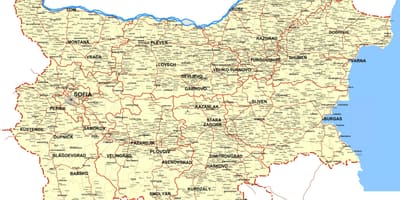 Բուլղարիա երկրի քարտեզ